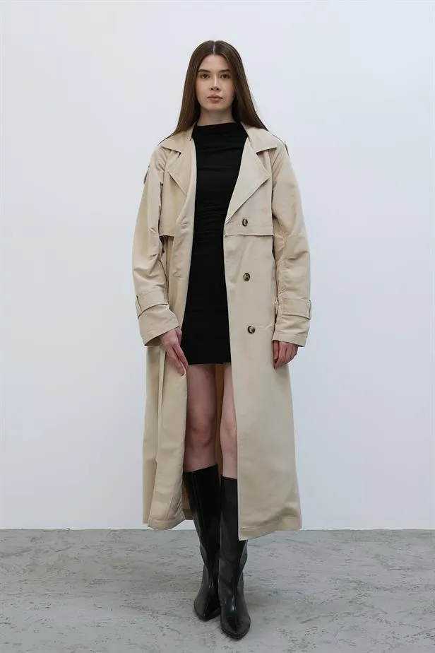 RYN Long Trench Coat - Stone - Okhtyrka