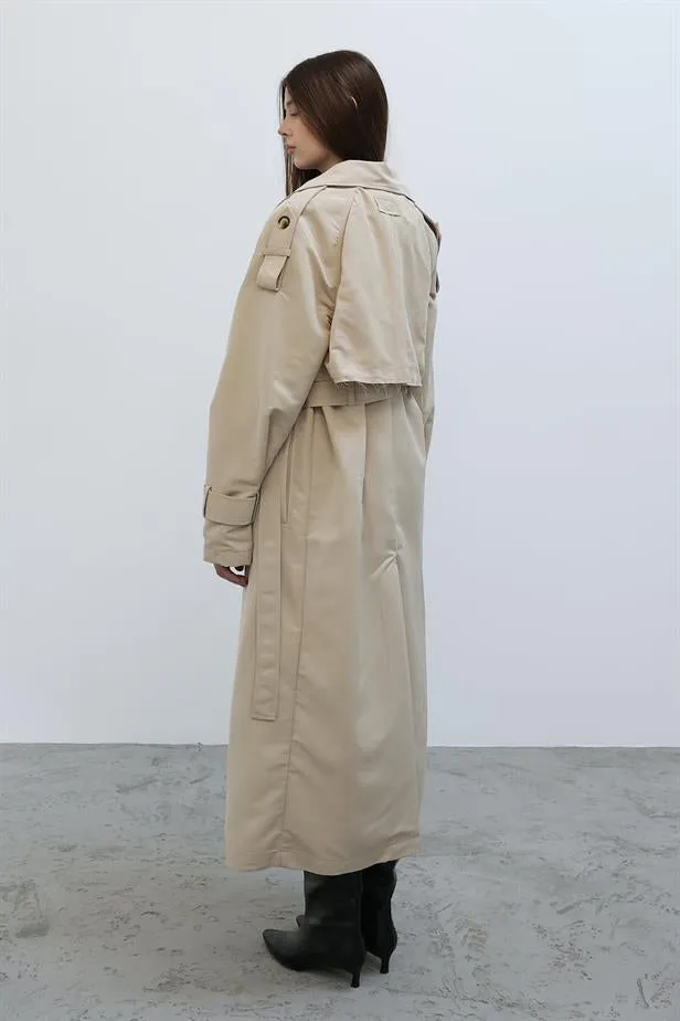 RYN Long Trench Coat - Stone - Okhtyrka