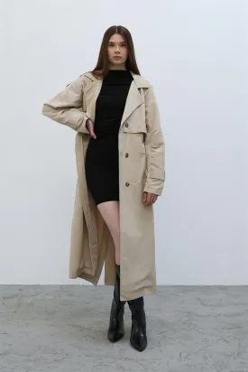 RYN Long Trench Coat - Stone - Okhtyrka