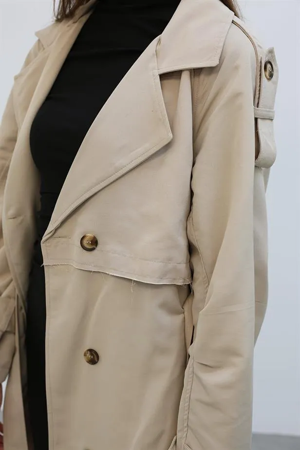 RYN Long Trench Coat - Stone - Okhtyrka