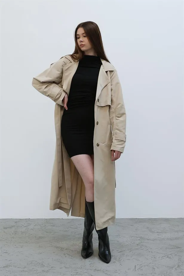 RYN Long Trench Coat - Stone - Okhtyrka