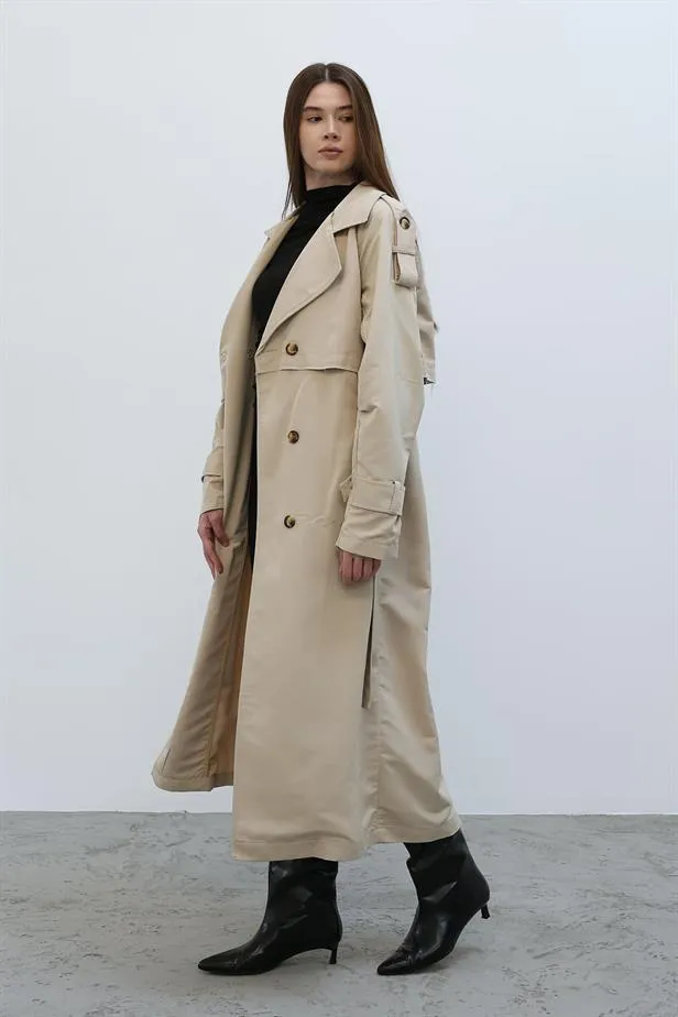 RYN Long Trench Coat - Stone - Okhtyrka