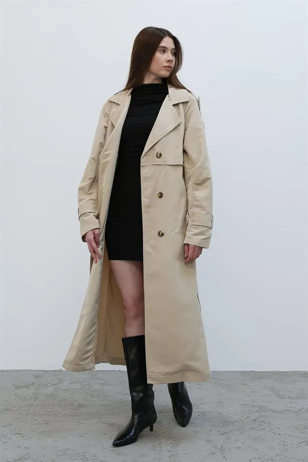 RYN Long Trench Coat - Stone - Okhtyrka