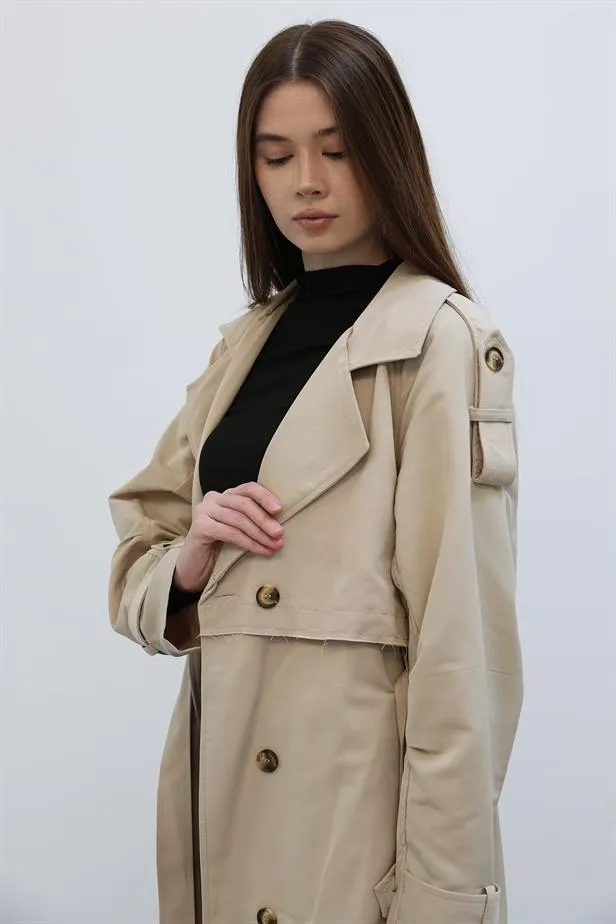 RYN Long Trench Coat - Stone - Okhtyrka