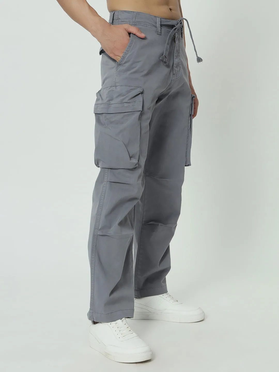 SAINTJONES -NEW STRAIGHT BOX POCKETS GREY CARGO
