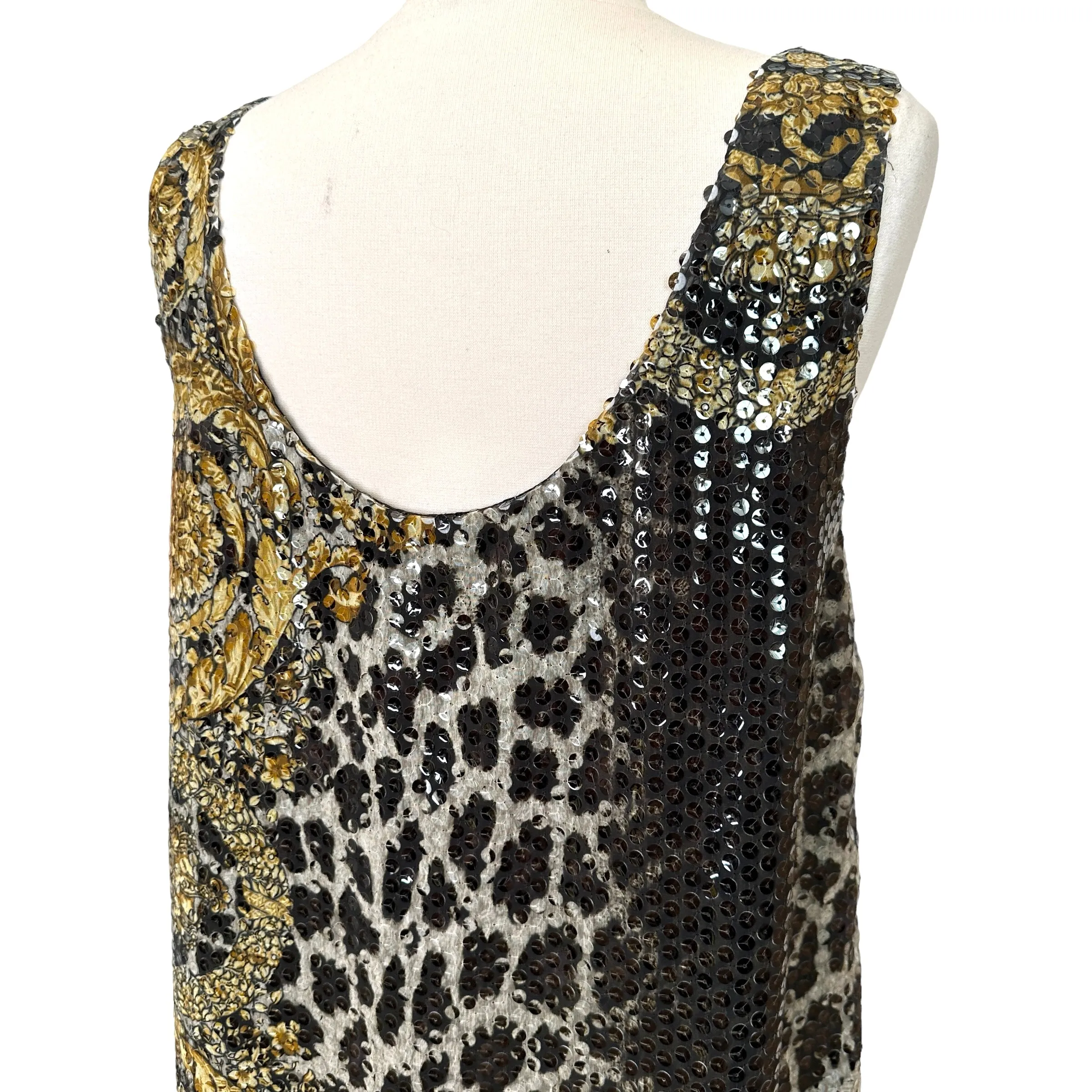 Sequins Printed Mini Dress - L
