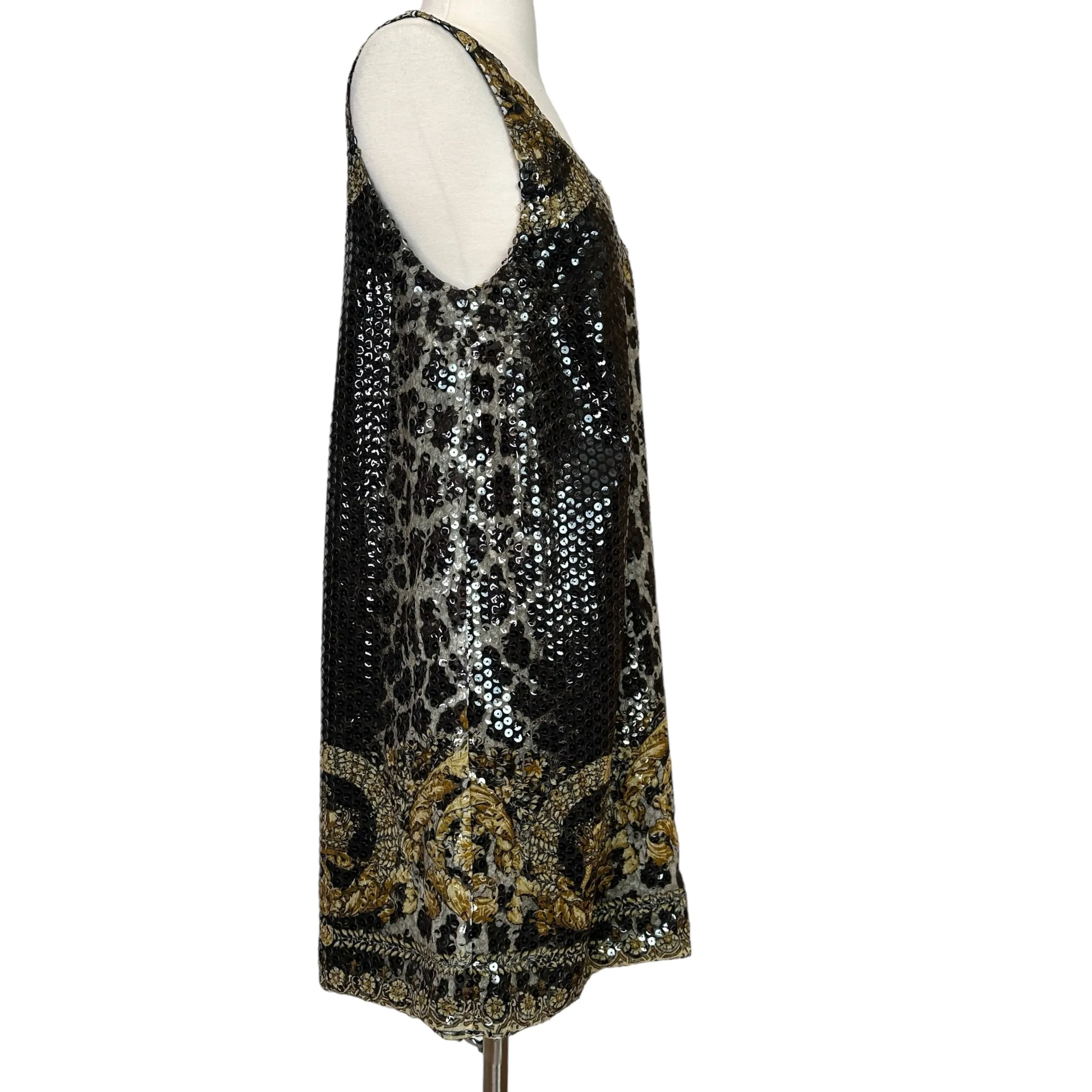 Sequins Printed Mini Dress - L