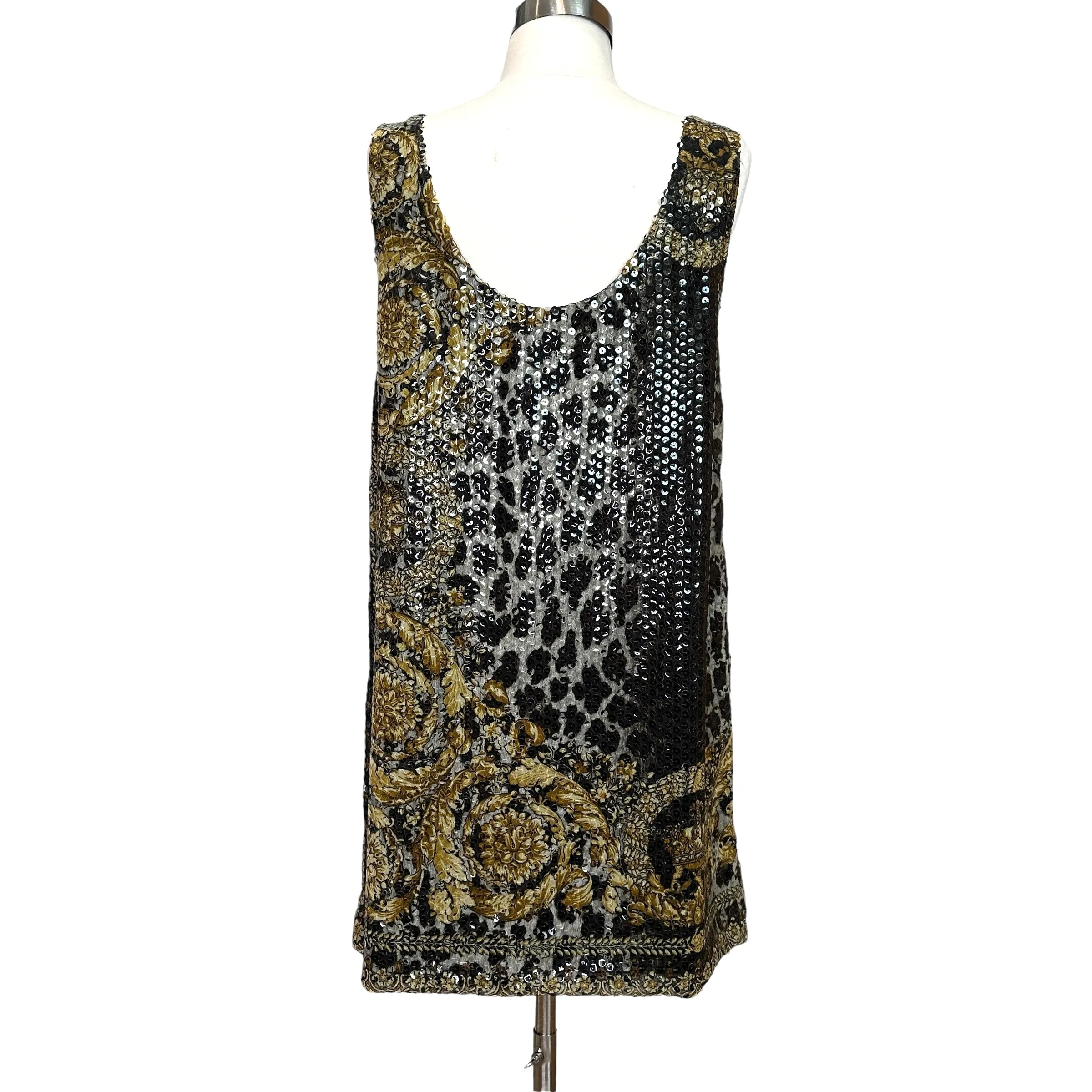 Sequins Printed Mini Dress - L