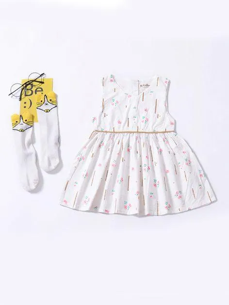 Stylish Little Girl Sleeveless Summer Flower Dress
