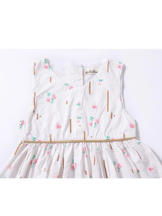 Stylish Little Girl Sleeveless Summer Flower Dress