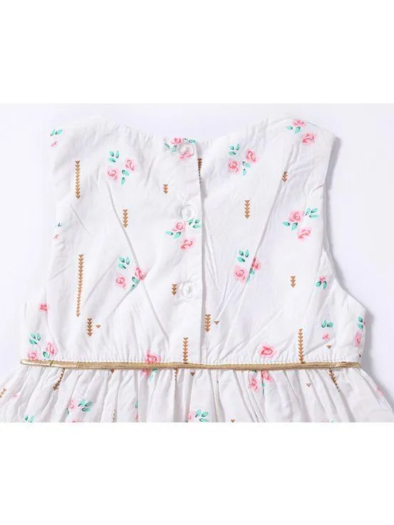 Stylish Little Girl Sleeveless Summer Flower Dress