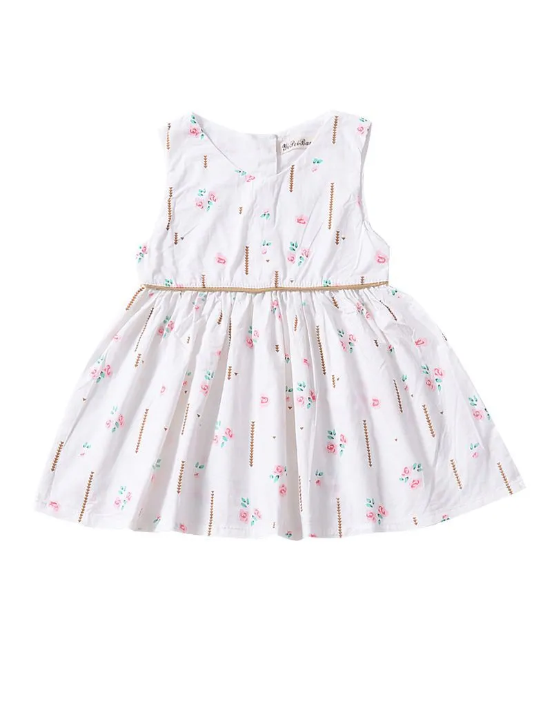 Stylish Little Girl Sleeveless Summer Flower Dress