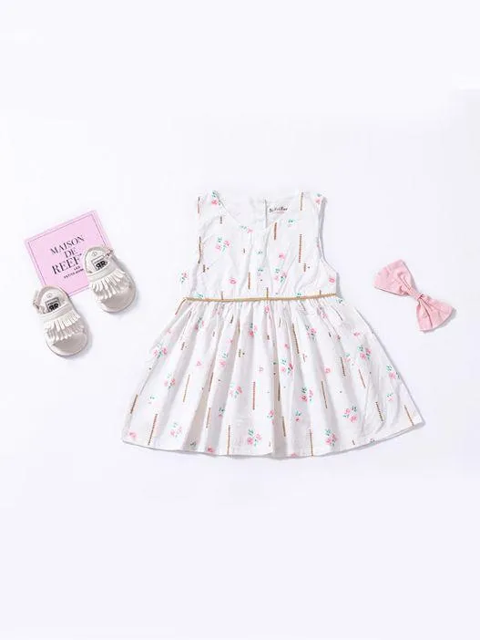 Stylish Little Girl Sleeveless Summer Flower Dress