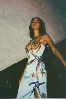 Trésor De La Mer Print Midi Dress