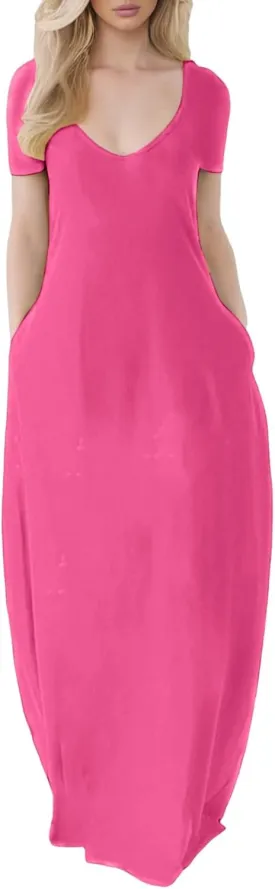 Women's Plus Size Maxi Dresses for Women Summer Short Sleeve Casual 2025 Long Dress Great Dresses for Women Plus