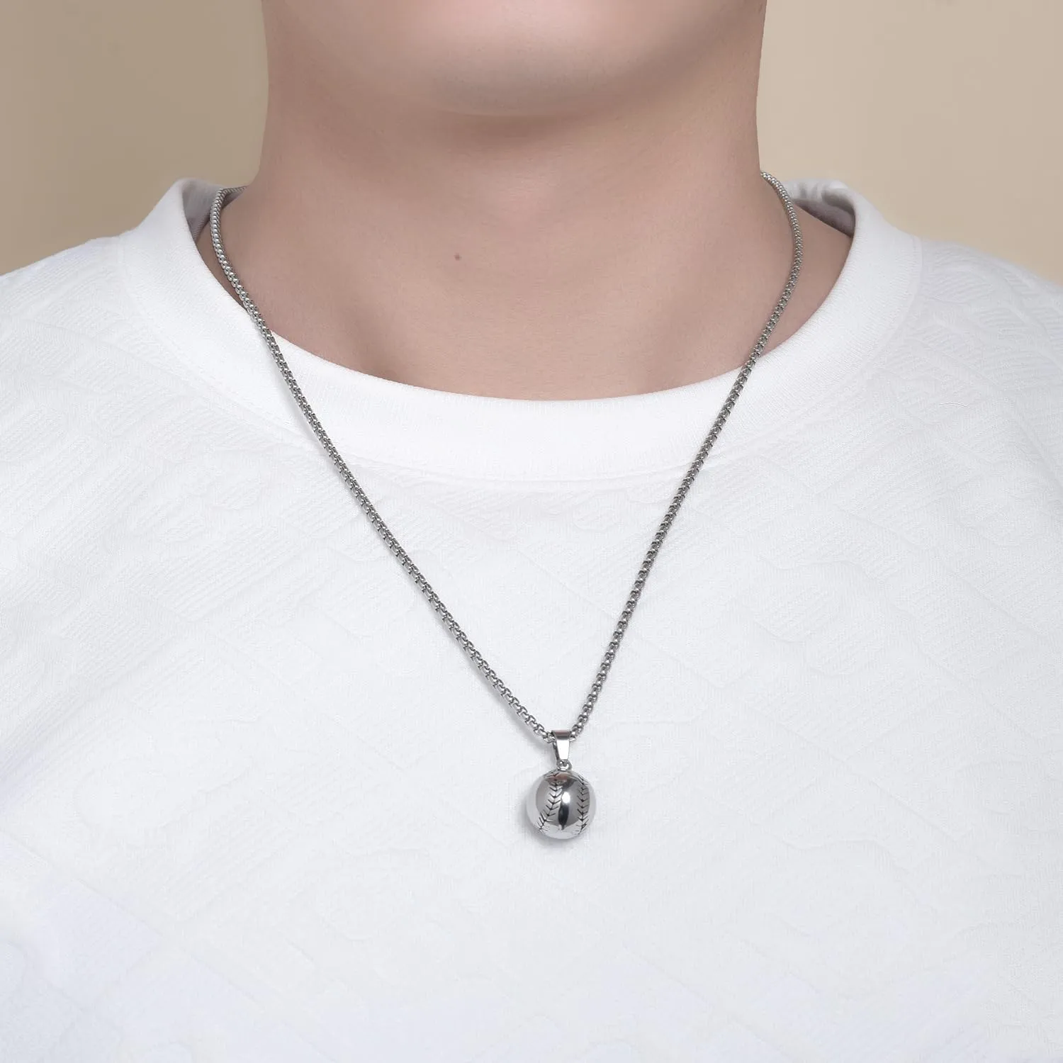 Yonhon Softball Basketball Necklace Stainless Steel Sport Pendant for Women Men Boys Girls