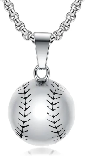 Yonhon Softball Basketball Necklace Stainless Steel Sport Pendant for Women Men Boys Girls